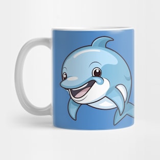 Happy dolphin, cartoon Mug